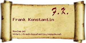 Frank Konstantin névjegykártya
